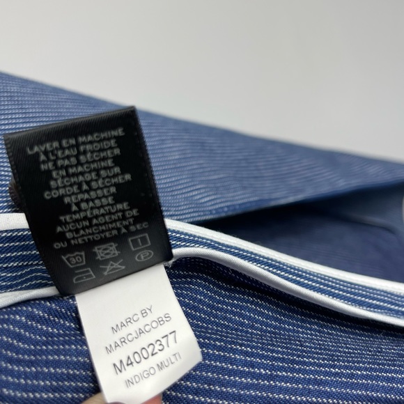 MARC BY MARC JACOBS Cotton Oversized Pinstriped Indigo Multi Blazer Jacket NWT L - Picture 12 of 16